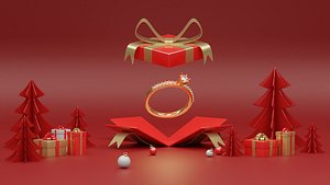 Christmas Product Advertising Display Podium 3D model