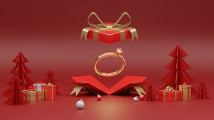 Christmas Product Advertising Display Podium