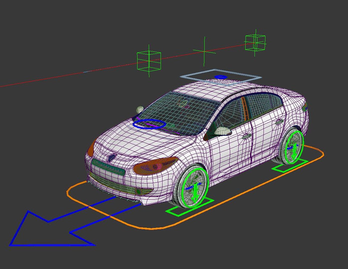 renault fluence gt rigged car 3d max