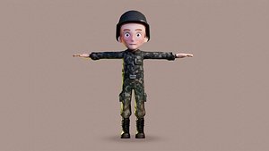 Army Character from Toon Apocalypse Character Set Low-poly 3D model