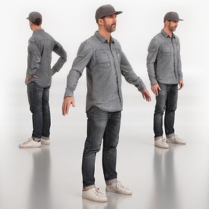 Rigged Man Character - 3D Scanned Figure 0039