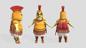 3D stylized fat roman soldier