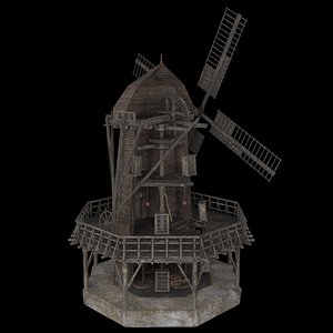 Old Wooden Enterable Windmill