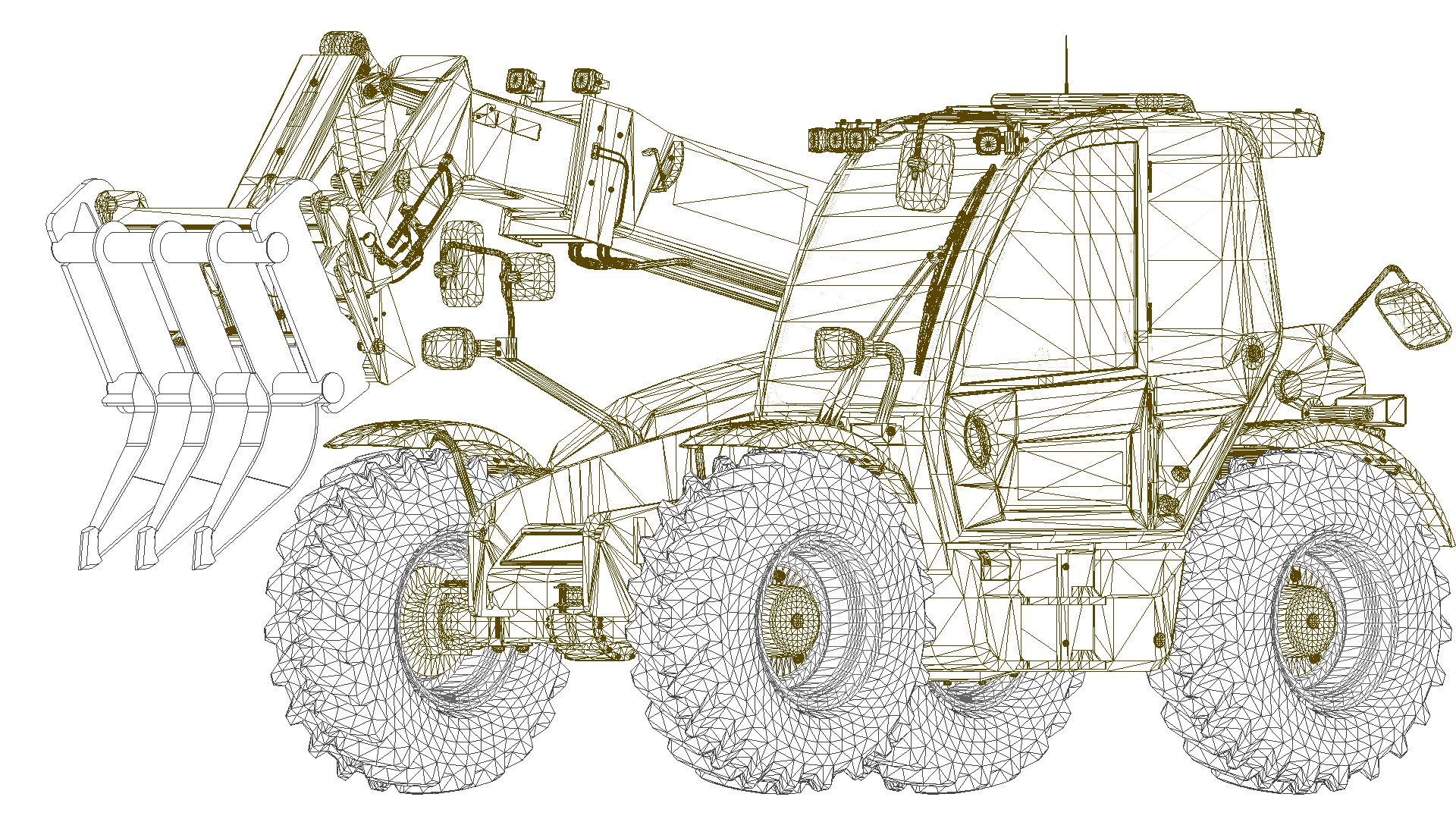 Telescopic Handlers Root Rakes Grapple 3D - TurboSquid 2176040