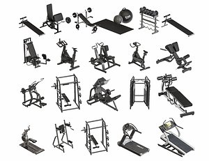 3D model Gym Equipment Collection Fitness Equipment Collection