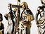 Kollektion klassischer Bronze- und Marmorstatuen
