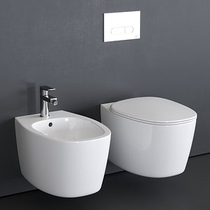 3D dea wall-hung toilet bidet model