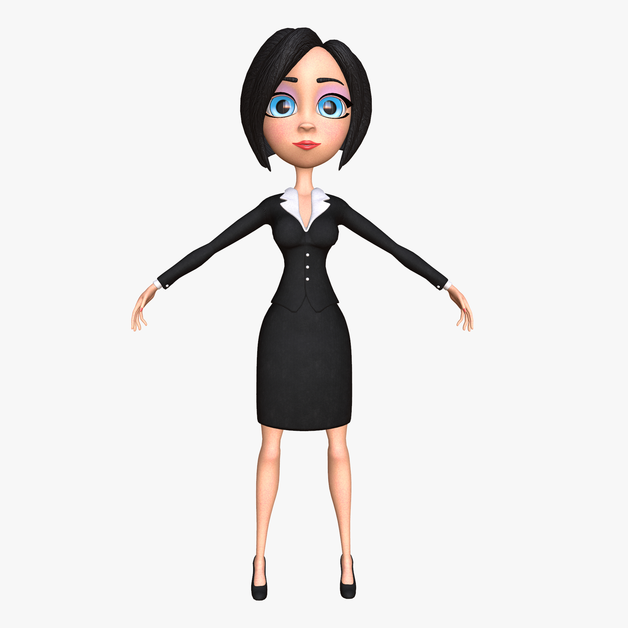 businesswoman cartoon people woman 3d model