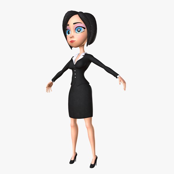 businesswoman cartoon people woman 3d model