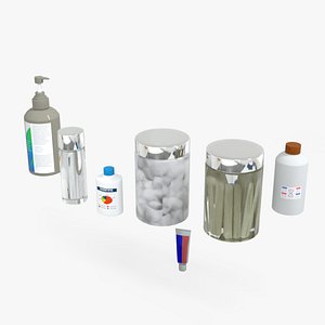 3D Medical Bottles and Jars Pack Low-poly 3D model model