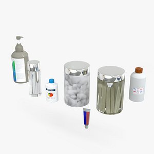 Medical Bottles and Jars Pack Low-poly 3D model