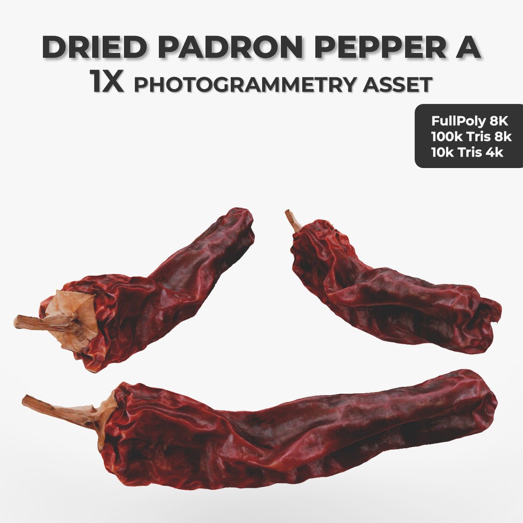 Food - Dried Padron Pepper 3D Model - TurboSquid 2510181