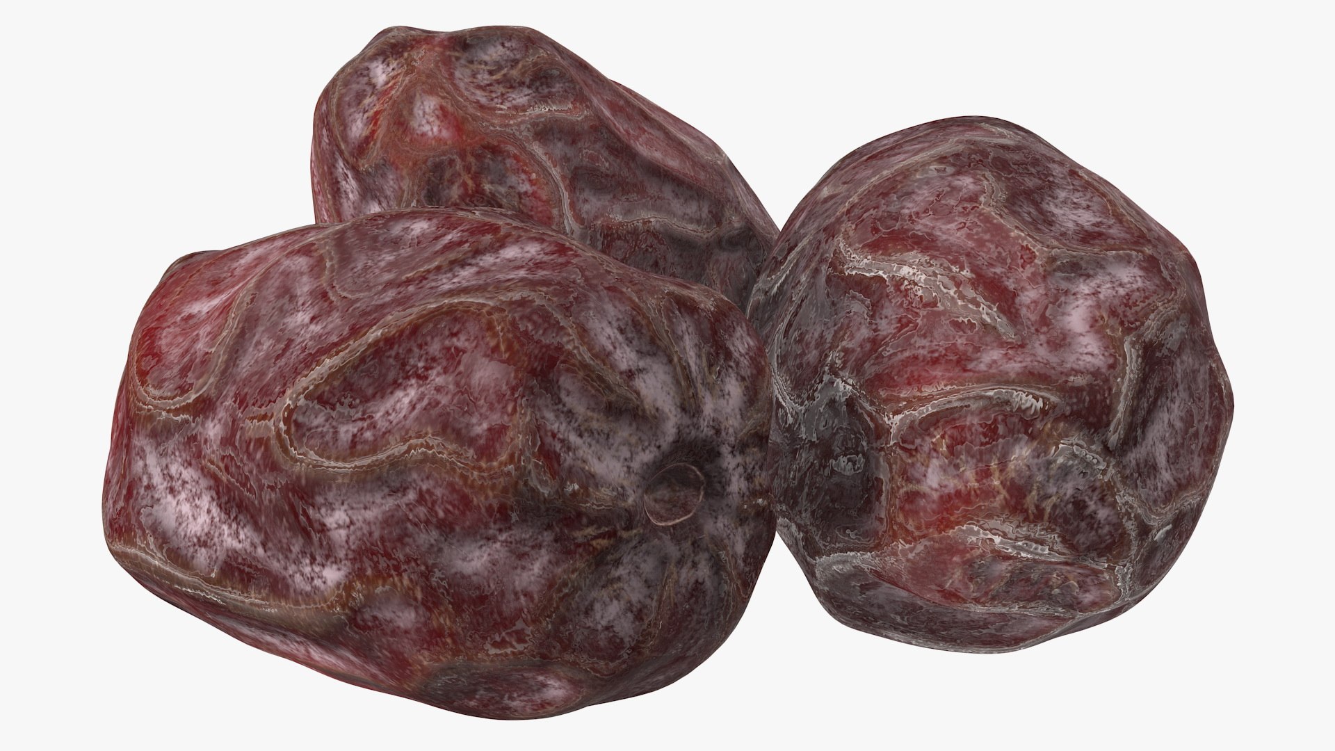 Dried Date Fruits Set 3D model preview