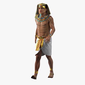 3D Egyptian Pharaoh Rigged for Maya