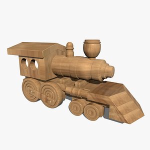 3d wooden train