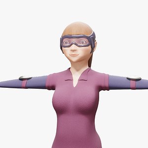 Cartoon girl 6 3D model