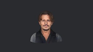 Johnny Depp-Realistic bust head ready 3D model