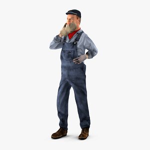 Train Conductor Character Rigged for Cinema 4D