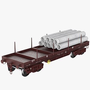 3D freight wagon car