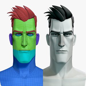 Cartoon male character Bruce base mesh