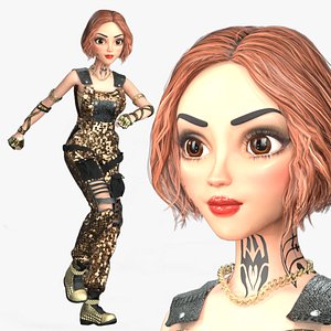 Cartoon Rigged Dancer Queen Olivia-A Character 3D Model 3D