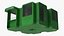 Urban Service Booth with Side Awning Green