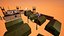 Modular military base with props 3D model