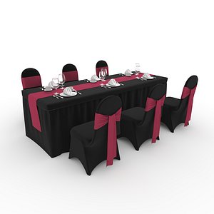 3D model Banquet Table and Chair 146