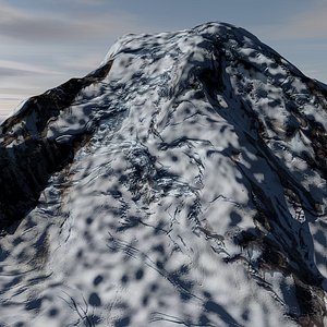 Relief map of Mount Baker Volcano Washington 3D model