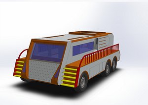 3D Futuristic 6x6 Multi-Axle Concept Vehicle model