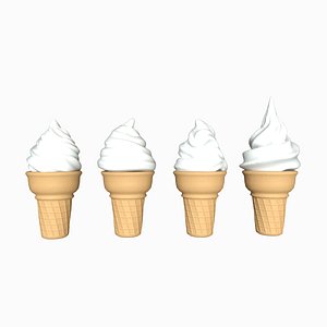Ice Cream in Cone - Collection - 3D Asset model