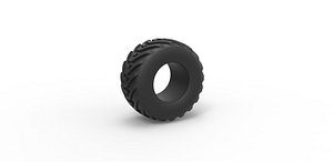 3D model Diecast offroad tire 3 Scale 1 to 25