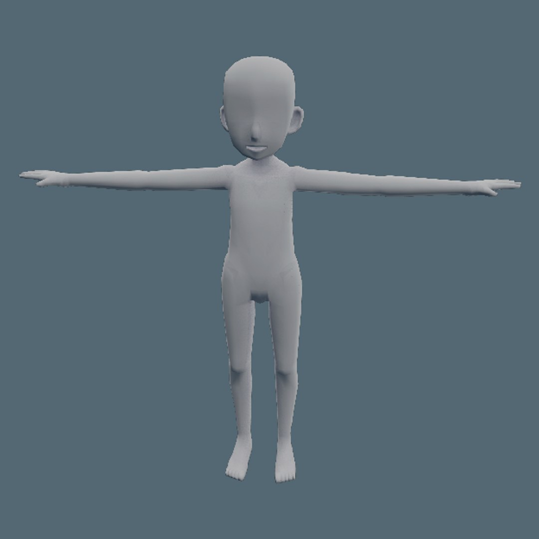 3D anime child character template model - TurboSquid 1346883