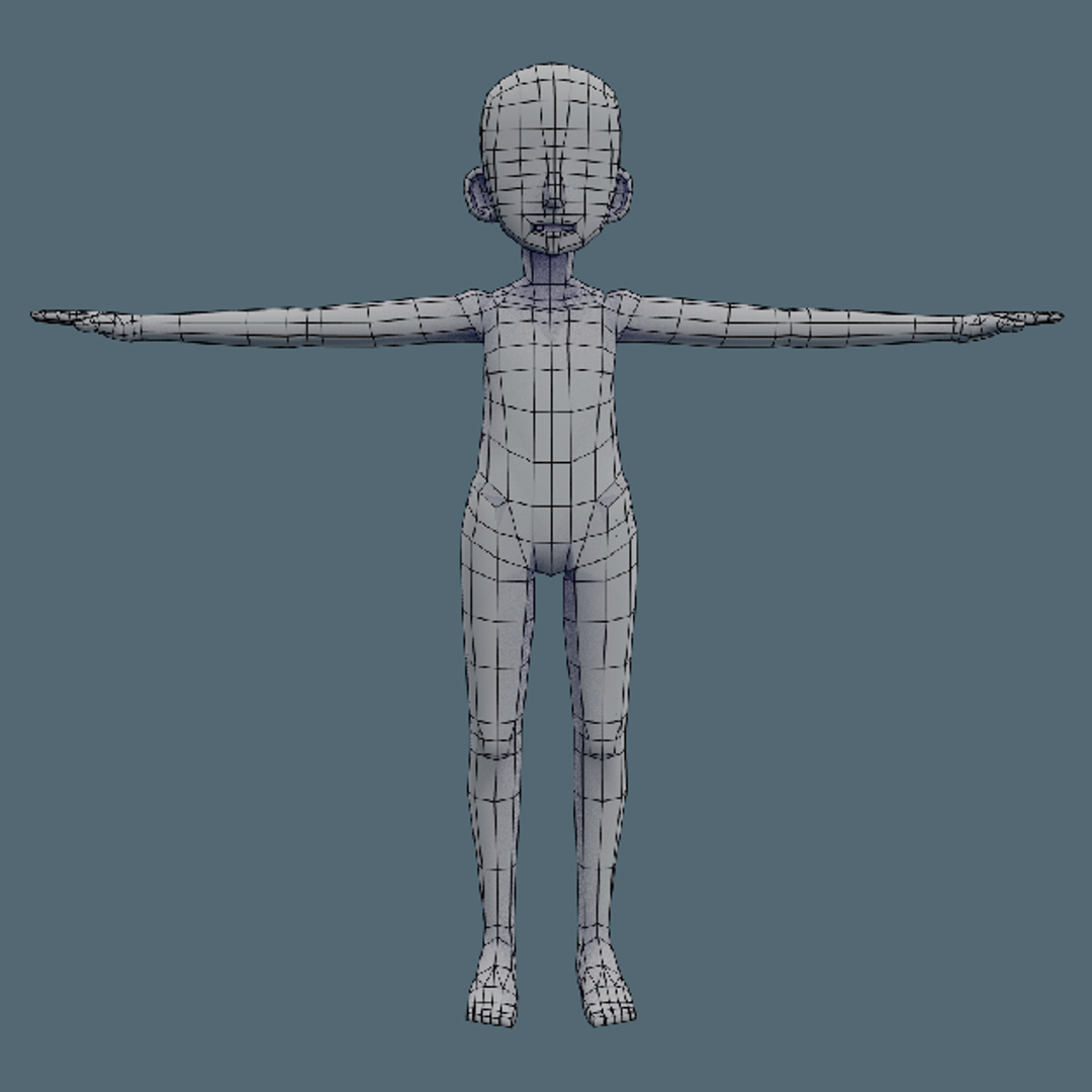 3D anime child character template model - TurboSquid 1346883