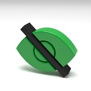 3D Eye Slash Symbol