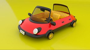SIMPLE TOY CARTOON CAR Rig(shaded and render scene included )