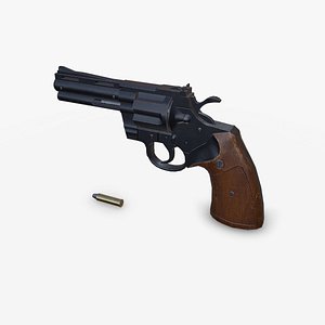 3D Revolver Low-poly PBR