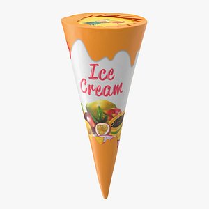 Cone Ice Cream Package Mockup Tropic 3D
