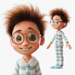 Cartoon Boy Rigged Kid Character 3D