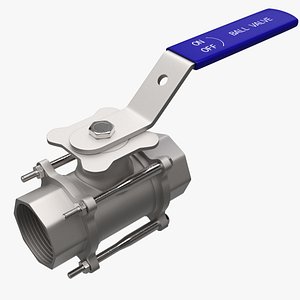 flanged ball valve pad 3ds