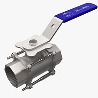 Flanged ball valve with pad