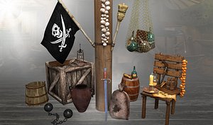 Props with a pirate ship