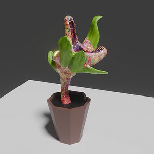 3D model Monster flower in a cracked pot