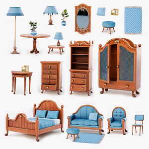 Stylized cartoon furniture set
