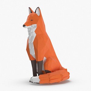 3D fox---sit model