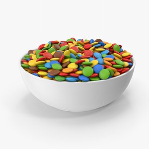 3D Chocolate Sweets In Bowl