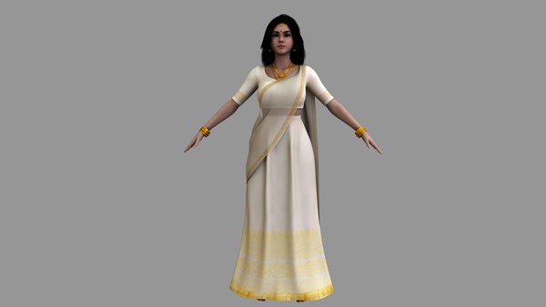 3D kerala india girl model