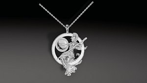 3D Athena War Goddess Pendant model