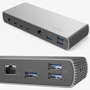 3D Kensington Thunderbolt 4 Docking Station Silver model