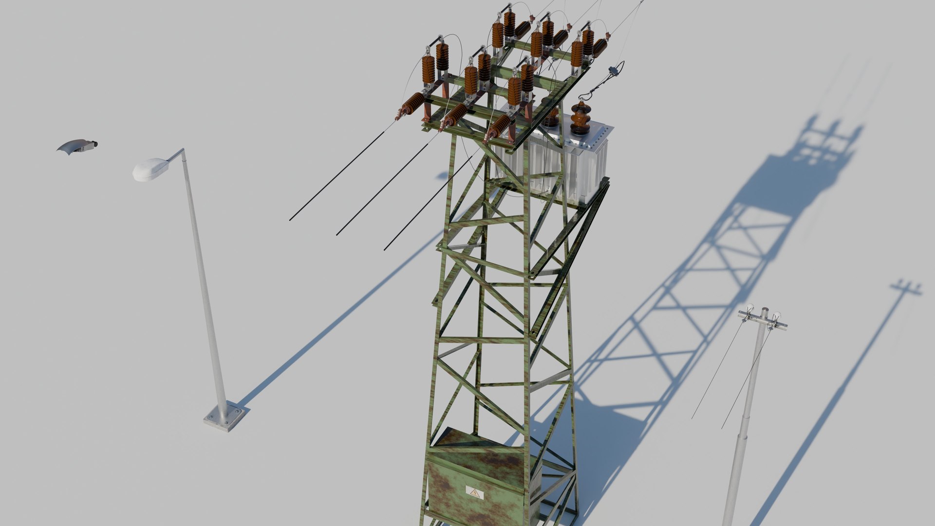 Realistic Electric Pole Model - TurboSquid 2368030